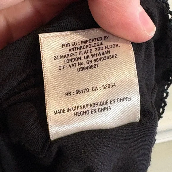 Anthropologie Maeve Coryphee Black Stretchy Knit Jersey Dress Size XS Ruched - Picture 8 of 8